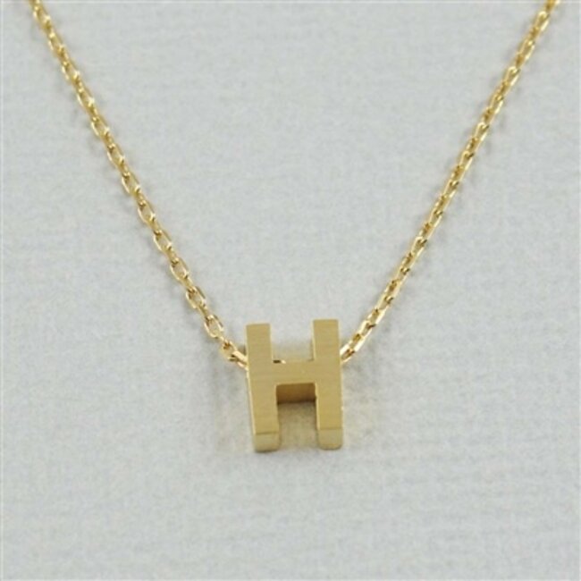 Block Initial H Necklace