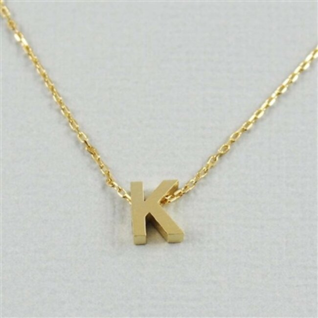 Block Initial K Necklace