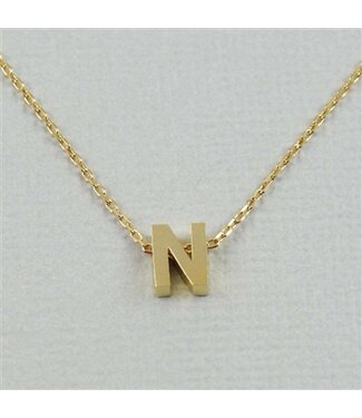 COOL & INTERESTING Block Initial N Necklace