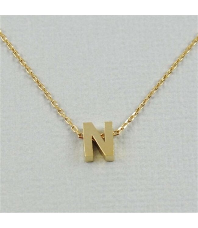 Block Initial N Necklace