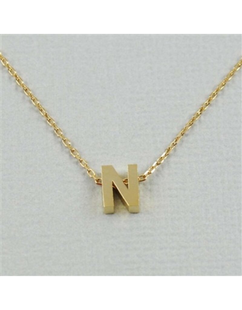 COOL & INTERESTING Block Initial N Necklace