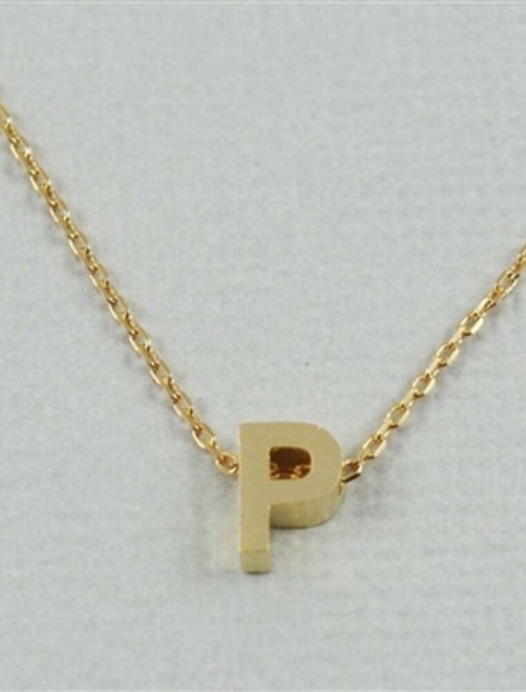 COOL & INTERESTING Block Initial P Necklace