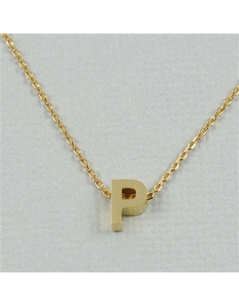 COOL & INTERESTING Block Initial P Necklace