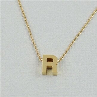 COOL & INTERESTING Block Initial R Necklace