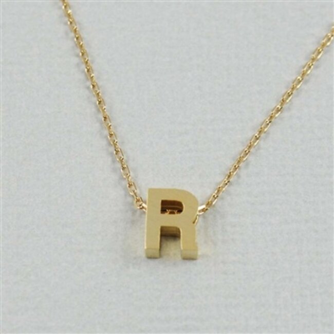 Block Initial R Necklace