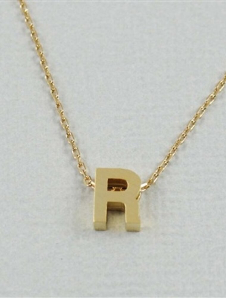 COOL & INTERESTING Block Initial R Necklace