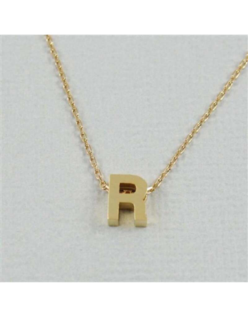 COOL & INTERESTING Block Initial R Necklace