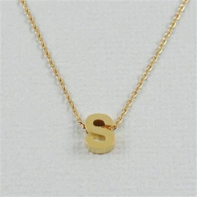 Block Initial S Necklace
