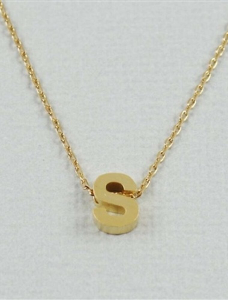 COOL & INTERESTING Block Initial S Necklace
