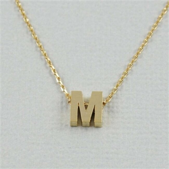 ᐈ Bonvo gold Chain with initial #NEC_LETTER_PENDANT_M 588 | DELAGeM