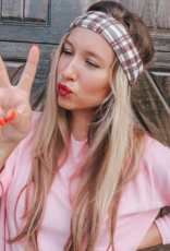 Tan Plaid Tube Turban Tan Plaid Tube Turban