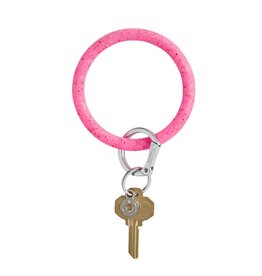 Silicone Big O Key Ring in Tickled Pink Confetti