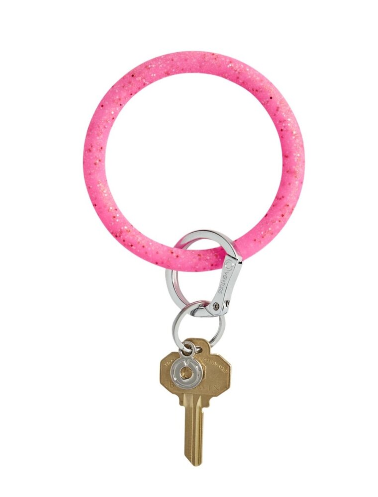Silicone Big O Key Ring in Tickled Pink Confetti