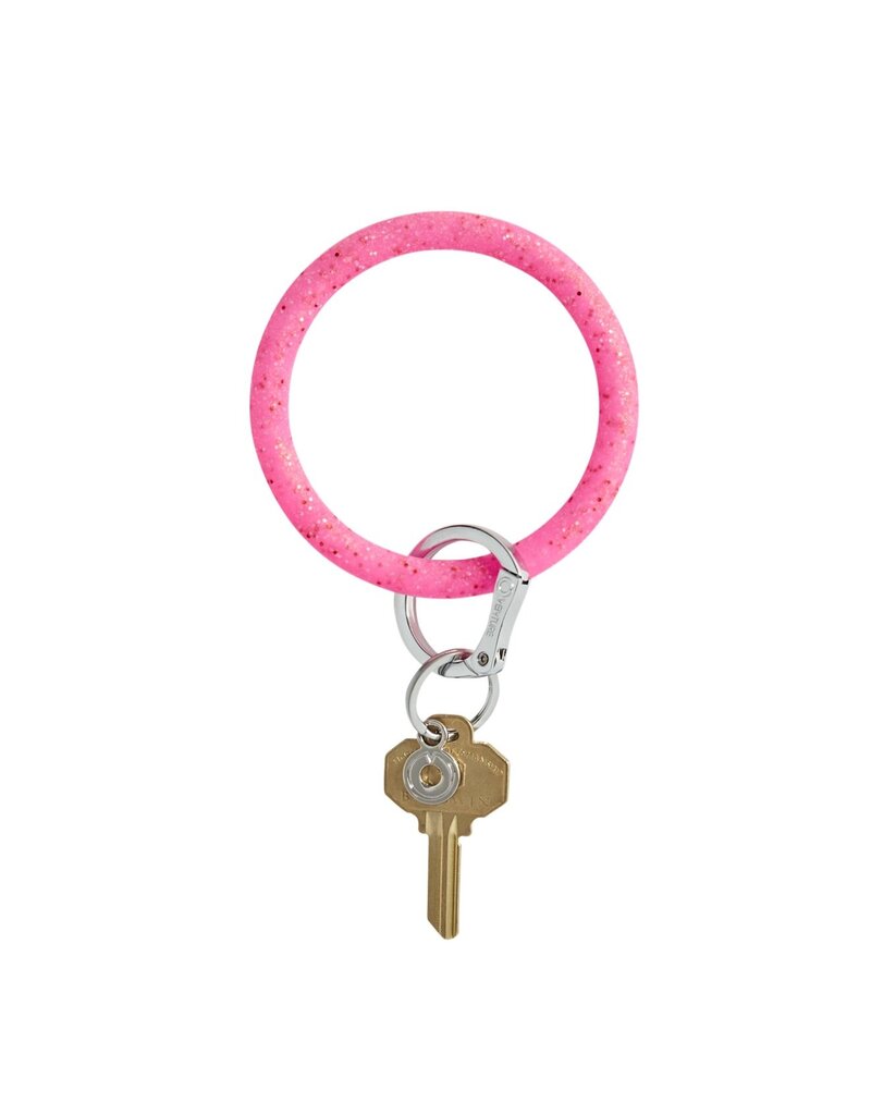 Silicone Big O Key Ring in Tickled Pink Confetti