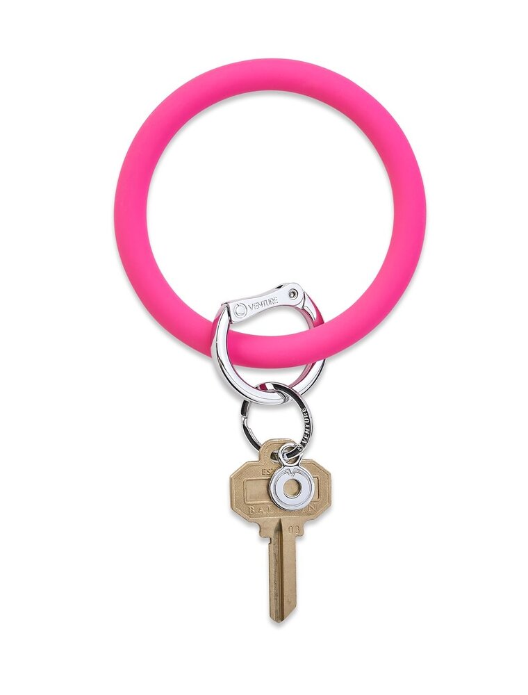 Silicone Big O Key Ring in Tickled Pink