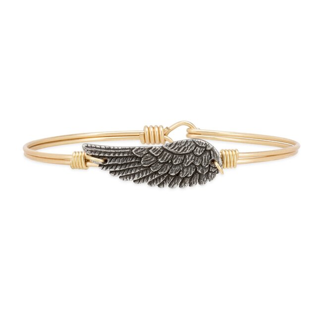 Angel Wing Bangle Bracelet in Gold