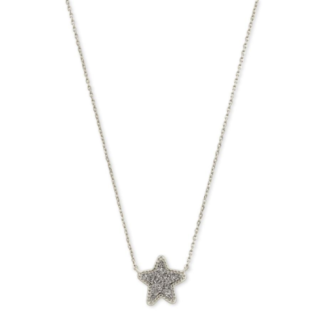 Jae Star Silver Pendant Necklace in Platinum Drusy