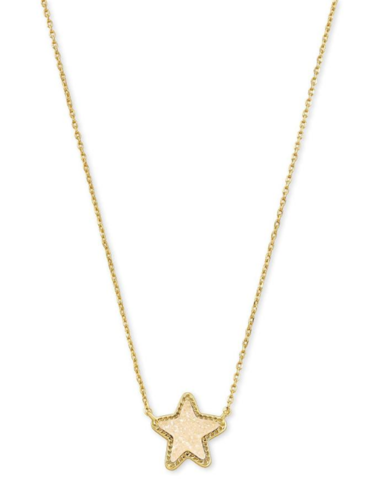 KENDRA SCOTT DESIGN Jae Star Gold Pendant Necklace in Iridescent Drusy