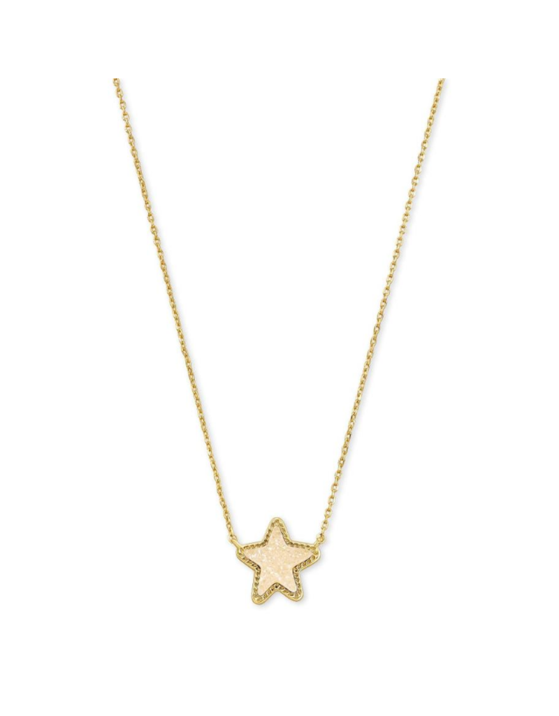 KENDRA SCOTT DESIGN Jae Star Gold Pendant Necklace in Iridescent Drusy