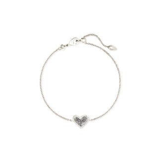 KENDRA SCOTT DESIGN Ari Heart Silver Chain Bracelet in Platinum Drusy