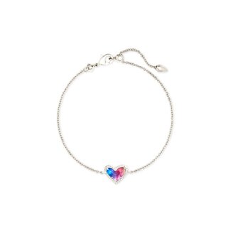 KENDRA SCOTT DESIGN Ari Heart Silver Chain Bracelet in Watercolor Illusion