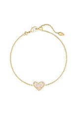 KENDRA SCOTT DESIGN Ari Heart Gold Chain Bracelet in Iridescent Drusy