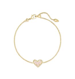 KENDRA SCOTT DESIGN Ari Heart Gold Chain Bracelet in Iridescent Drusy