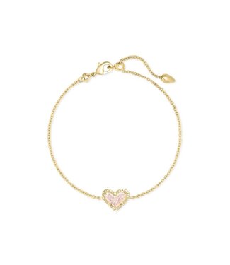 KENDRA SCOTT DESIGN Ari Heart Gold Chain Bracelet in Iridescent Drusy