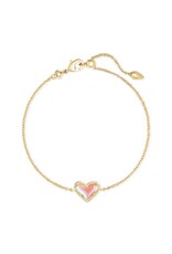 KENDRA SCOTT DESIGN Ari Heart Gold Chain Bracelet in Dichroic Glass KENDRA SCOTT DESIGN Ari Heart Gold Chain Bracelet in Dichroic Glass