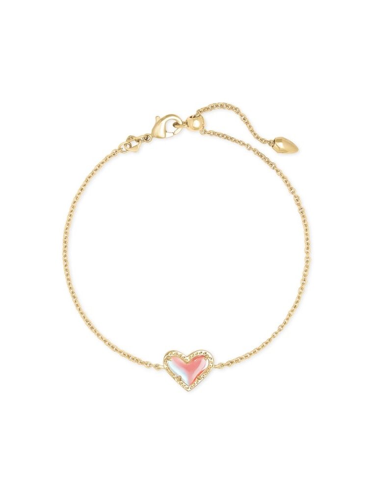 KENDRA SCOTT DESIGN Ari Heart Gold Chain Bracelet in Dichroic Glass