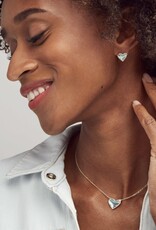 KENDRA SCOTT DESIGN Ari Heart Silver Stud Earrings in Platinum Drusy