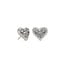 Ari Heart Silver Stud Earrings in Platinum Drusy