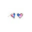 Ari Heart Silver Stud Earrings in Watercolor Illusion