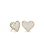 Ari Heart Gold Stud Earrings in Iridescent Drusy