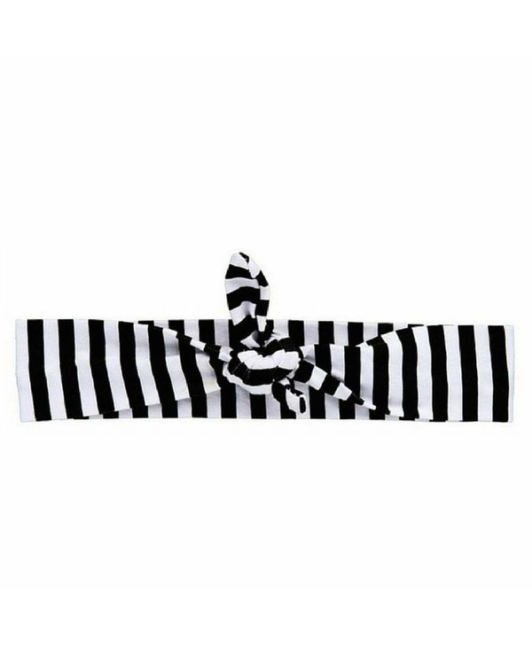 Black Striped Knotted Headband
