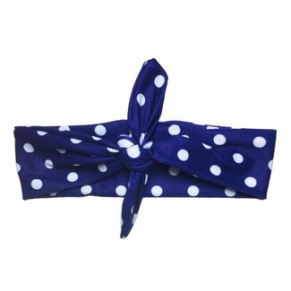 Blue Polka Dot Knotted Headband