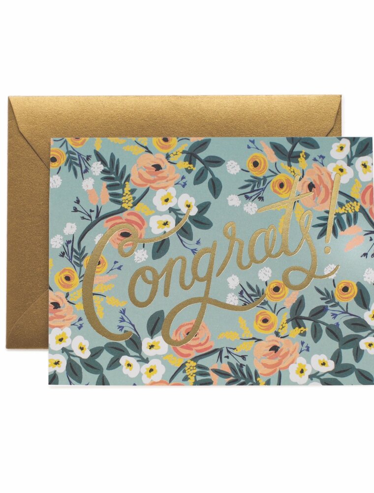 RIFLE PAPER COMPANY Blue Meadow Congrats Card