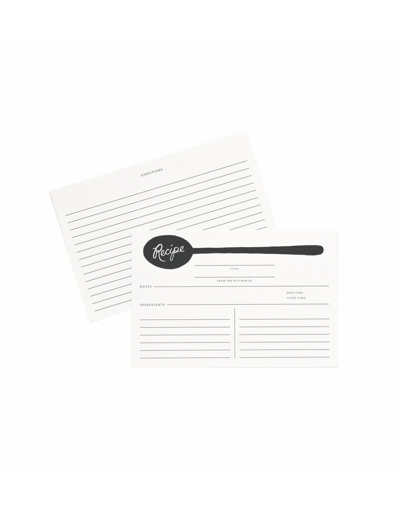 RIFLE PAPER COMPANY Recipe Cards in Charcoal Spoon