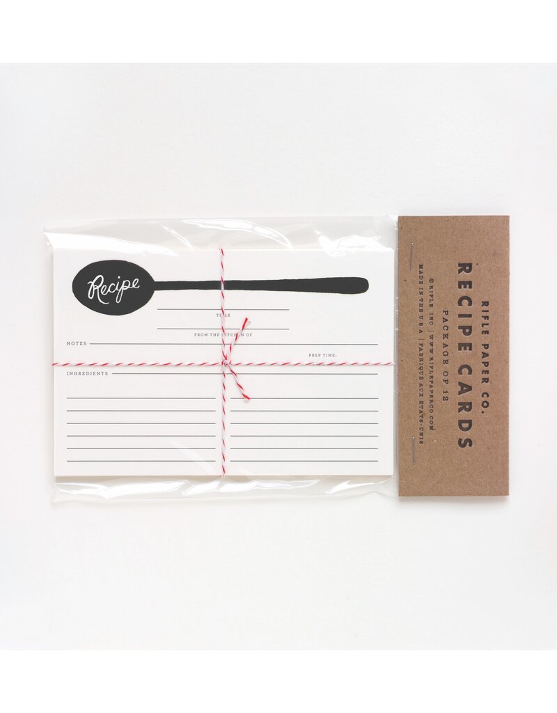 RIFLE PAPER COMPANY Recipe Cards in Charcoal Spoon