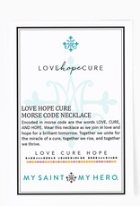 MY SAINT MY HERO Love Hope Cure Morse Code Necklace in Gold