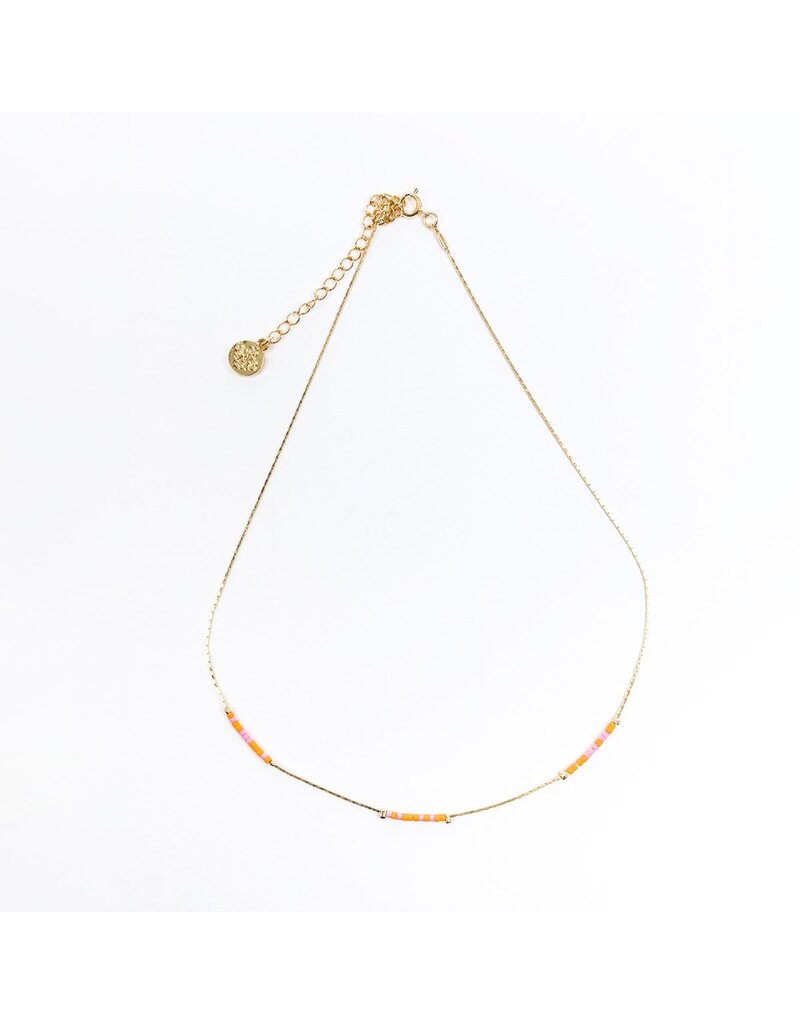 MY SAINT MY HERO Love Hope Cure Morse Code Necklace in Gold