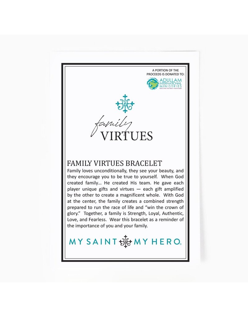 MY SAINT MY HERO Family Virtues Bracelet - Silver/Multi
