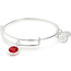 July Birthstone, Light Siam Charm Bangle