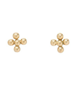 ENEWTON DESIGN Classic 3mm Beaded Signature Cross Stud Earrings - Gold