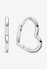 PANDORA Asymmetrical Heart Hoop Earrings