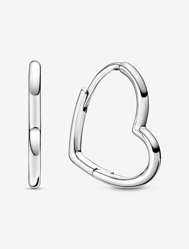 PANDORA Asymmetrical Heart Hoop Earrings