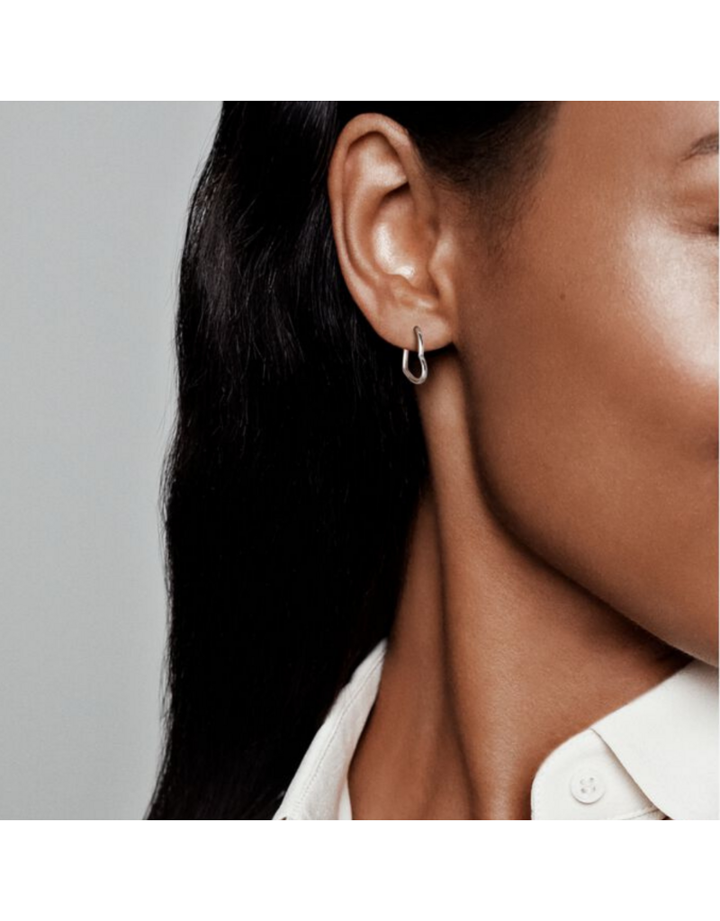 PANDORA Asymmetrical Heart Hoop Earrings
