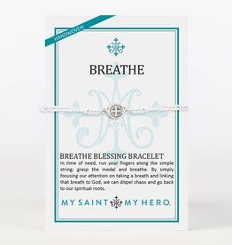 MY SAINT MY HERO Breathe Blessing Bracelet - Metallic Silver/Silver