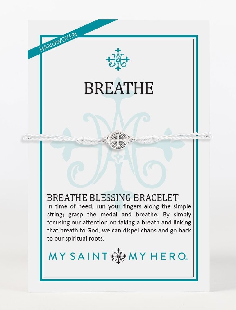 MY SAINT MY HERO Breathe Blessing Bracelet - Metallic Silver/Silver