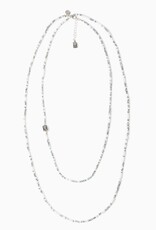 MY SAINT MY HERO Love Prayer Morse Code Rope Necklace - Silver/Blue/White